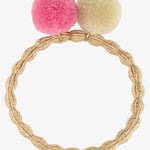 PomPom Hair Tie  - Beige Glitter - Simply Beach UK