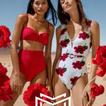 The Bloom High Waist Bikini Pant - Radiant Red - Simply Beach UK