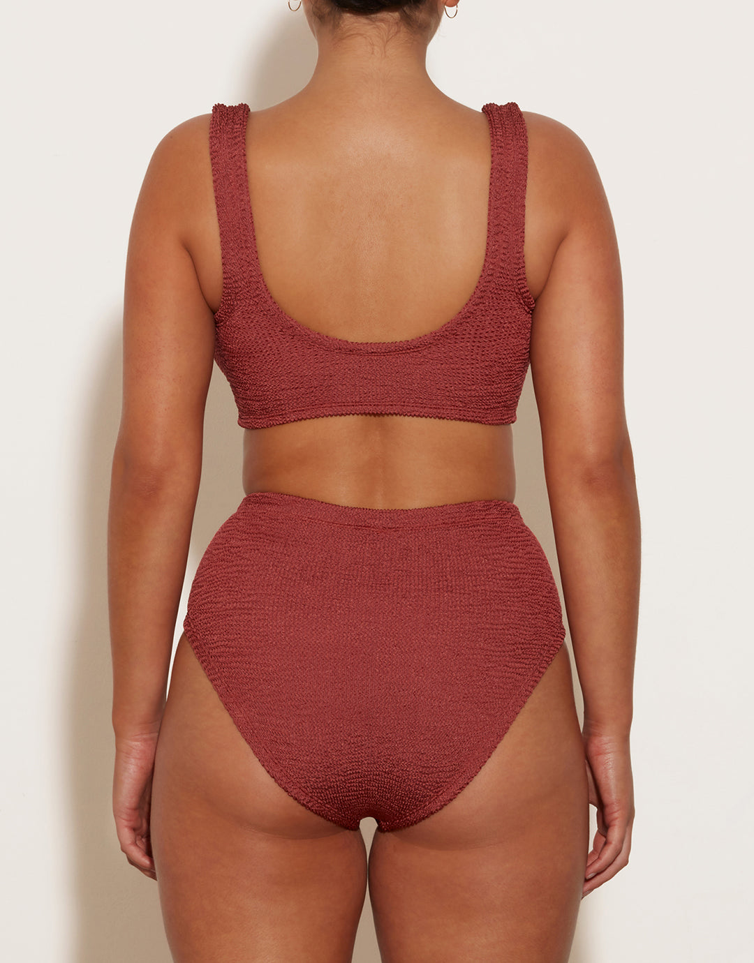 Nadine Bikini with Tonal Hoops - Metallic Rosewood - Simply Beach UK