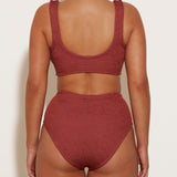 Nadine Bikini with Tonal Hoops - Metallic Rosewood - Simply Beach UK