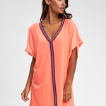 Mini Pima Abaya Dress - Coral - Simply Beach UK