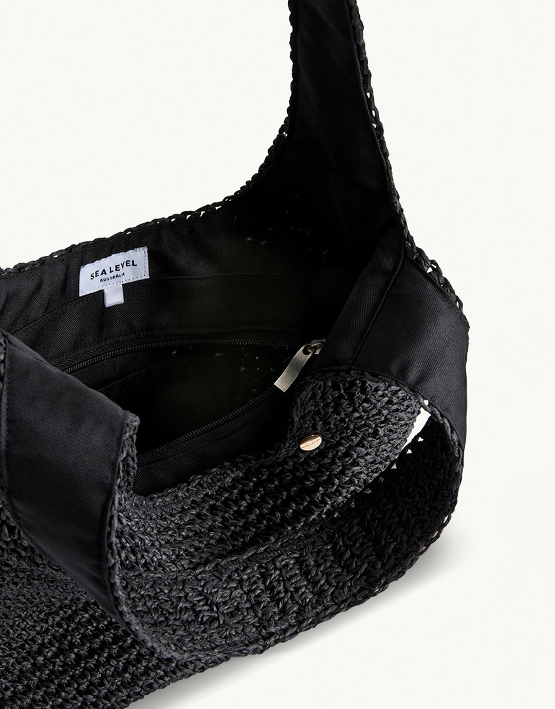 Crochet Slouch Beach Bag - Black - Simply Beach UK