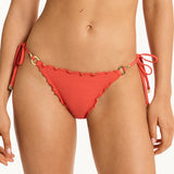 Messina Tie Side Bikini Pant - Flame - Simply Beach UK