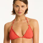 Messina Halter Slide Tri Bikini Top - Flame - Simply Beach UK