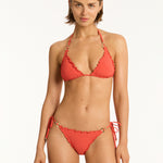 Messina Halter Slide Tri Bikini Top - Flame - Simply Beach UK