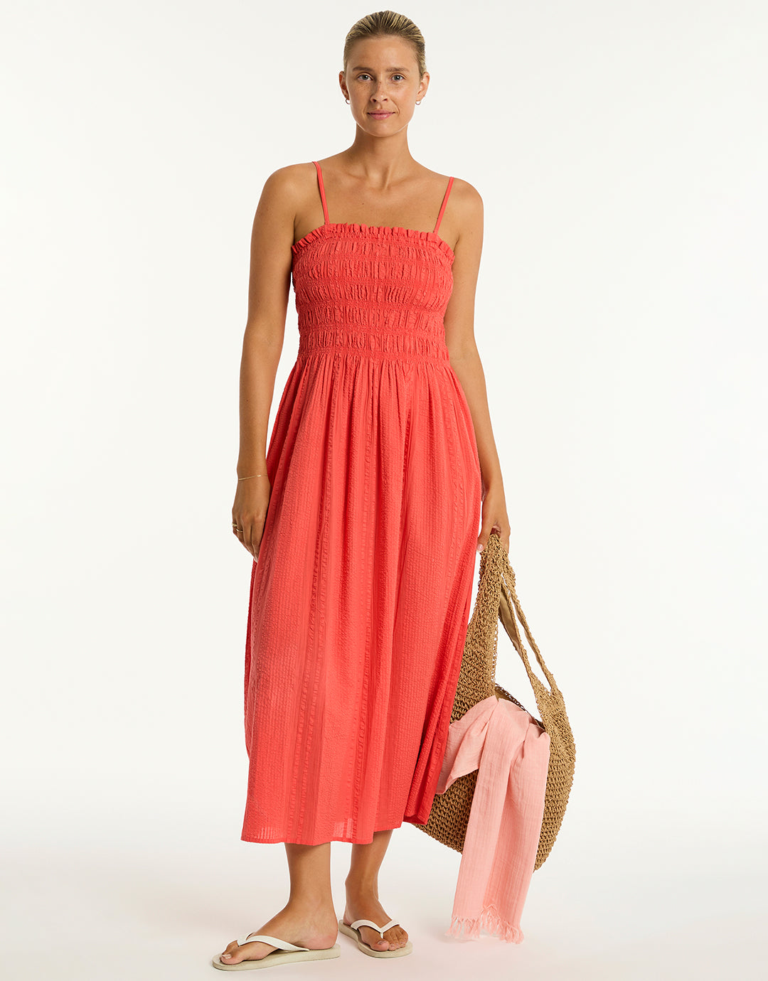 Heatwave Bandeau Dress - Flame - Simply Beach UK