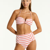 Biarritz V Bar Bandeau Bikini Top - Flame - Simply Beach UK