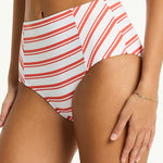 Biarritz Panelled High Waist Bikini Pant - Flame - Simply Beach UK