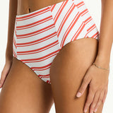 Biarritz Panelled High Waist Bikini Pant - Flame - Simply Beach UK