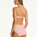 Biarritz Panelled High Waist Bikini Pant - Flame - Simply Beach UK