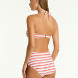 Biarritz V Bar Bandeau Bikini Top - Flame - Simply Beach UK