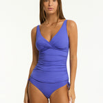 Essentials Edit Cross Front Tankini Top - Iris - Simply Beach UK