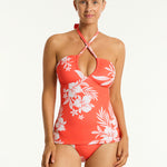 Aloha Halter Bandeau Tankini Top - Flame - Simply Beach UK