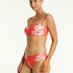 Aloha Twist Bandeau Bikini Top - Flame - Simply Beach UK