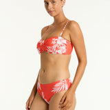 Aloha Twist Bandeau Bikini Top - Flame - Simply Beach UK