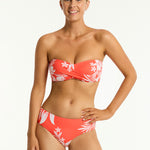 Aloha Twist Bandeau Bikini Top - Flame - Simply Beach UK