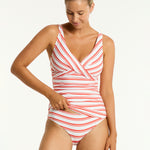 Biarritz Cross Front Tankini Top - Flame - Simply Beach UK