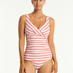 Biarritz Cross Front Tankini Top - Flame - Simply Beach UK