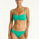 Essentials Edit Twist Bandeau Bikini Top - Evergreen - Simply Beach UK