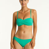 Essentials Edit Twist Bandeau Bikini Top - Evergreen - Simply Beach UK