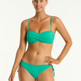 Essentials Edit Twist Bandeau Bikini Top - Evergreen - Simply Beach UK