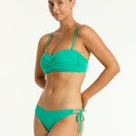 Essentials Edit Twist Bandeau Bikini Top - Evergreen - Simply Beach UK