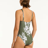 Aloha Longline Tri Swimsuit - Khaki - Simply Beach UK