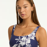 Aloha Square Neck Bikini Top - French Navy - Simply Beach UK