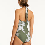 Aloha Halter Bandeau Swimsuit - Khaki - Simply Beach UK