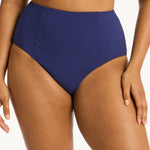 Messina Panelled High Waist Bikini Pant - French Navy - Simply Beach UK