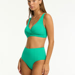 Messina Panelled High Waist Bikini Pant - Evergreen - Simply Beach UK