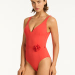 Casa Del Mar Plunge Swimsuit - Flame - Simply Beach UK