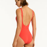 Casa Del Mar Plunge Swimsuit - Flame - Simply Beach UK