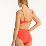 Casa Del Mar Belted High Waist Bikini Pant - Flame - Simply Beach UK