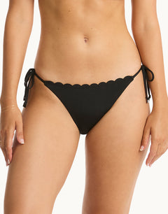 Scallop Tie Side Bikini Pant - Black - Simply Beach UK