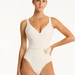 Casa Del Mar Plunge Swimsuit - Coconut - Simply Beach UK