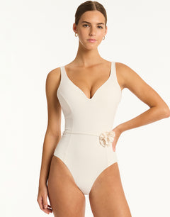 Casa Del Mar Plunge Swimsuit - Coconut - Simply Beach UK