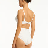 De Soleil Panelled High Waist Bikini Pant - White - Simply Beach UK