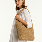 Crochet Slouch Beach Bag - Caramel - Simply Beach UK