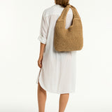 Crochet Slouch Beach Bag - Caramel - Simply Beach UK