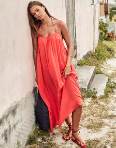 Resort Essentials Maxi Sundress - Flame - Simply Beach UK