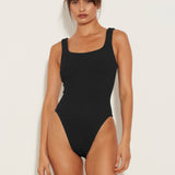 Square Neck Swimsuit - Black - Simply Beach UK