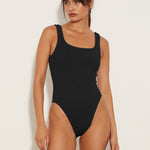 Square Neck Swimsuit - Black - Simply Beach UK