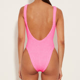 Square Neck Swimsuit - Bubblegum Pink - Simply Beach UK