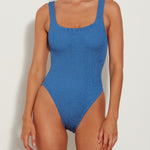 Square Neck Swimsuit - Metallic Denim - Simply Beach UK