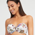 Jasmine Bandeau Bikini Top - White Floral - Simply Beach UK