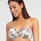 Jasmine Bandeau Bikini Top - White Floral - Simply Beach UK