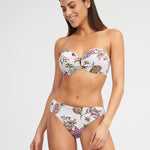 Jasmine Bandeau Bikini Top - White Floral - Simply Beach UK