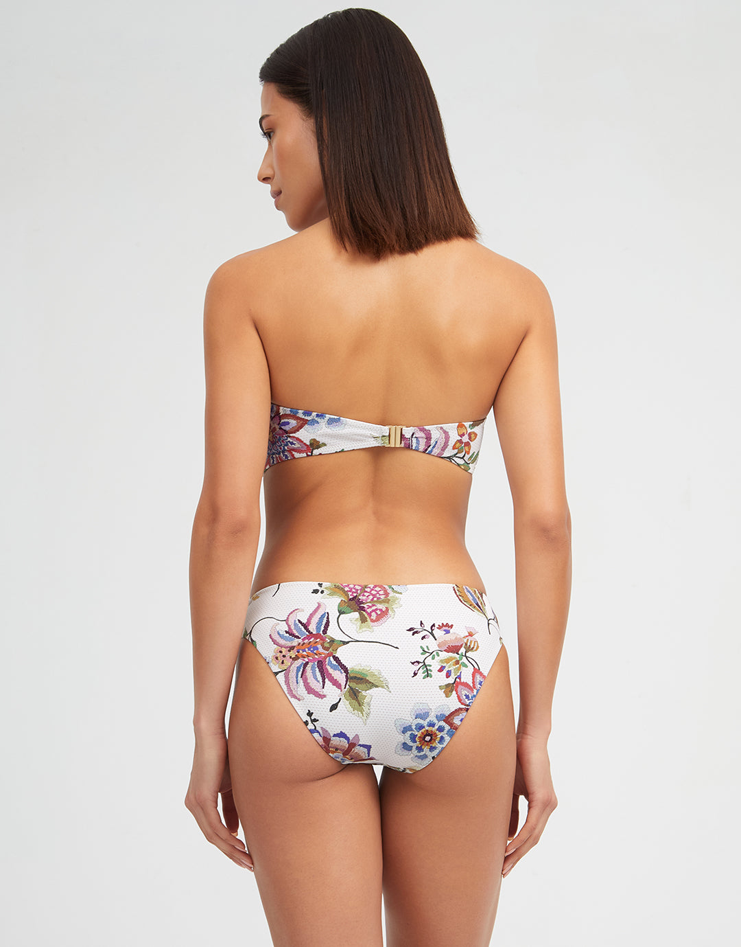 Jasmine Bandeau Bikini Top - White Floral - Simply Beach UK