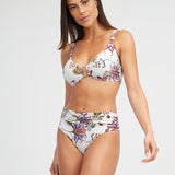 Jasmine Underwired Bikini Top - White Floral - Simply Beach UK